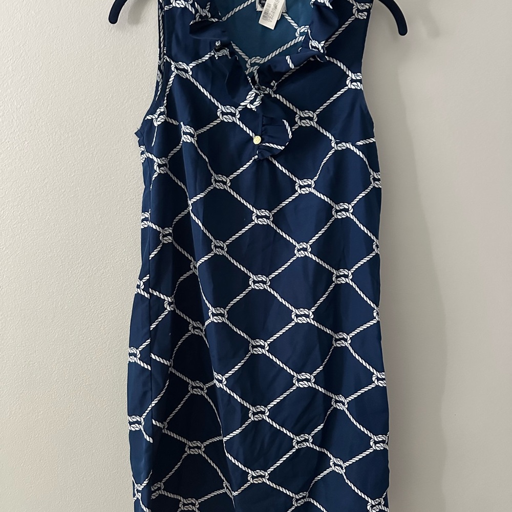 Mud Pie Navy Dress with White Nautical Design